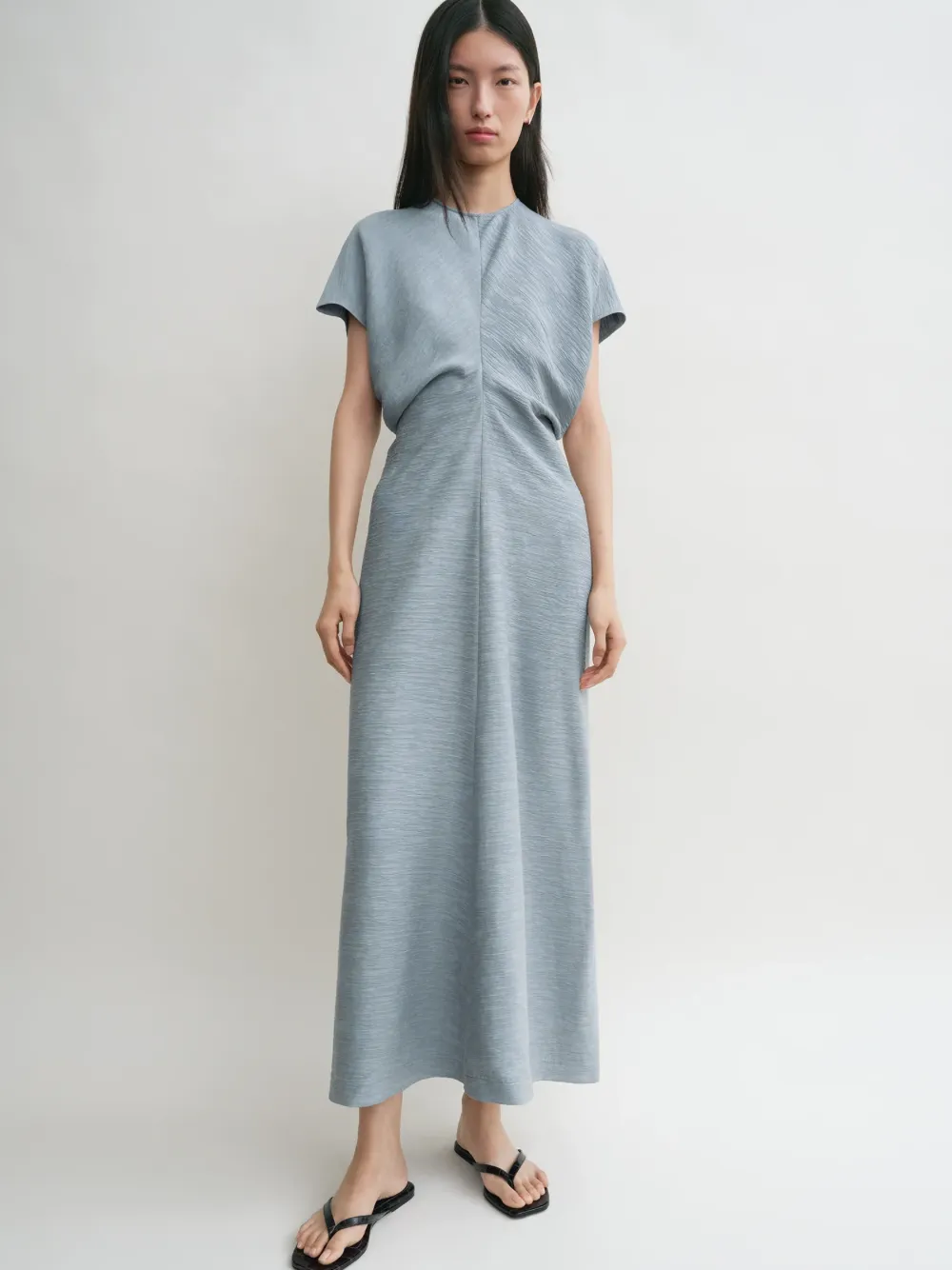 Toteme Slouch Waist Crinkled Dress Mistral