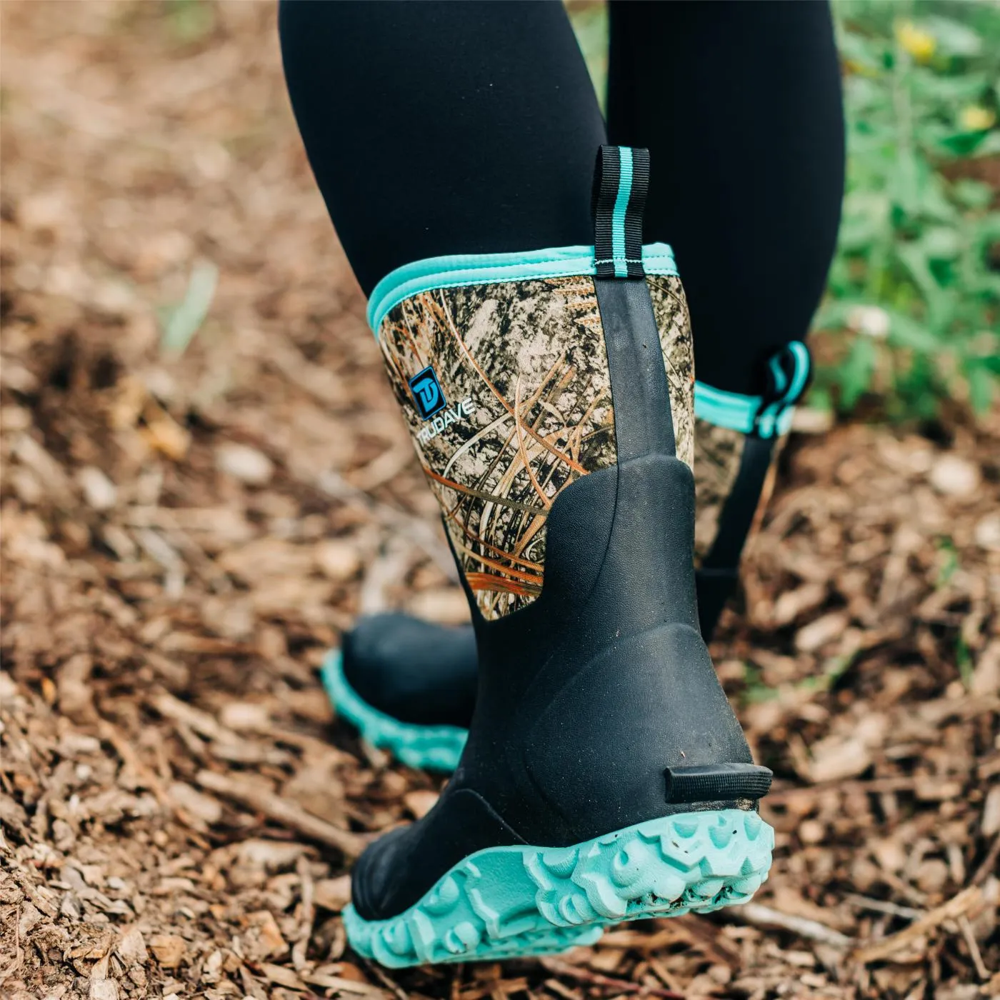 Trudave Green Women’s Rainproof Boots, Camo Rubber Shoes