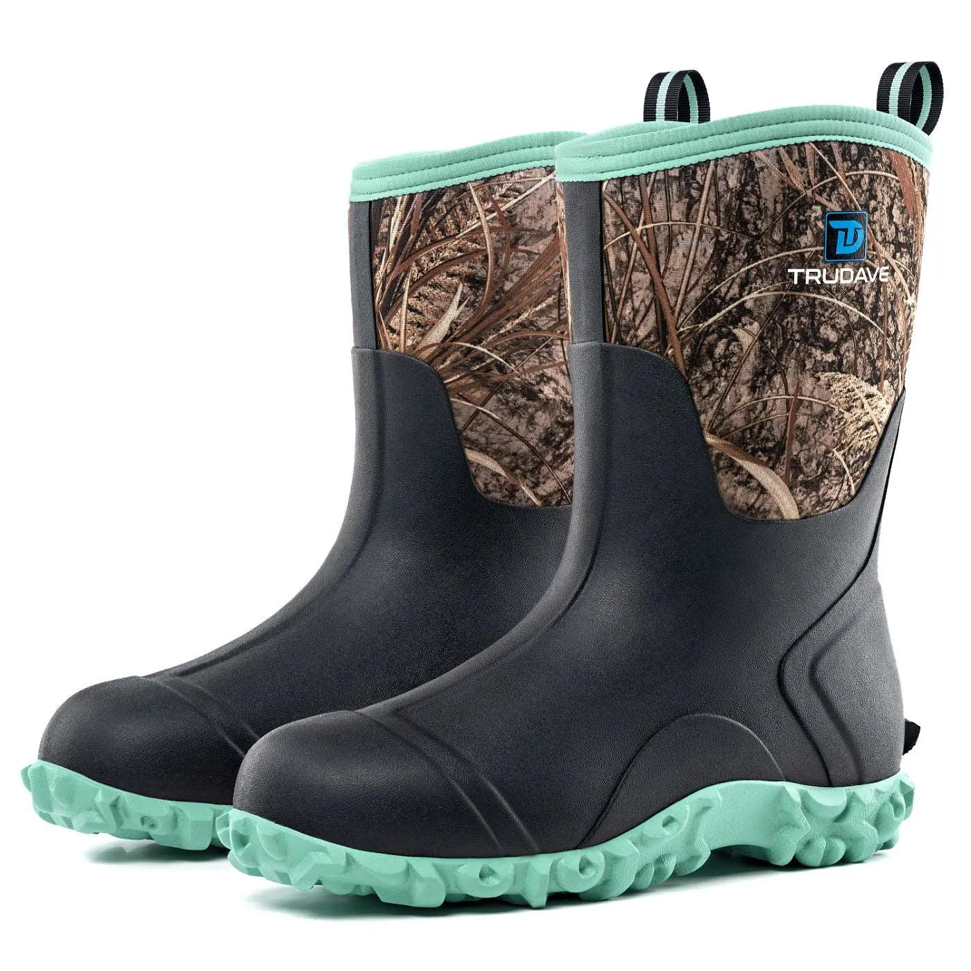 Trudave Green Women’s Rainproof Boots, Camo Rubber Shoes