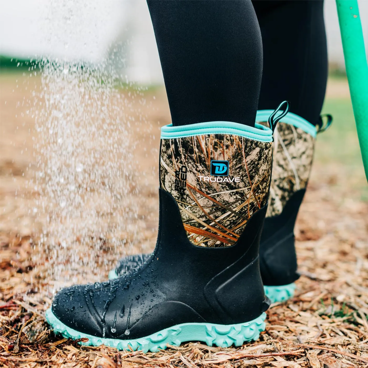 Trudave Green Women’s Rainproof Boots, Camo Rubber Shoes