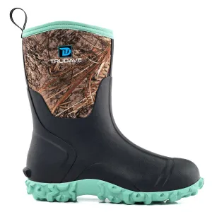 Trudave Green Women’s Rainproof Boots, Camo Rubber Shoes