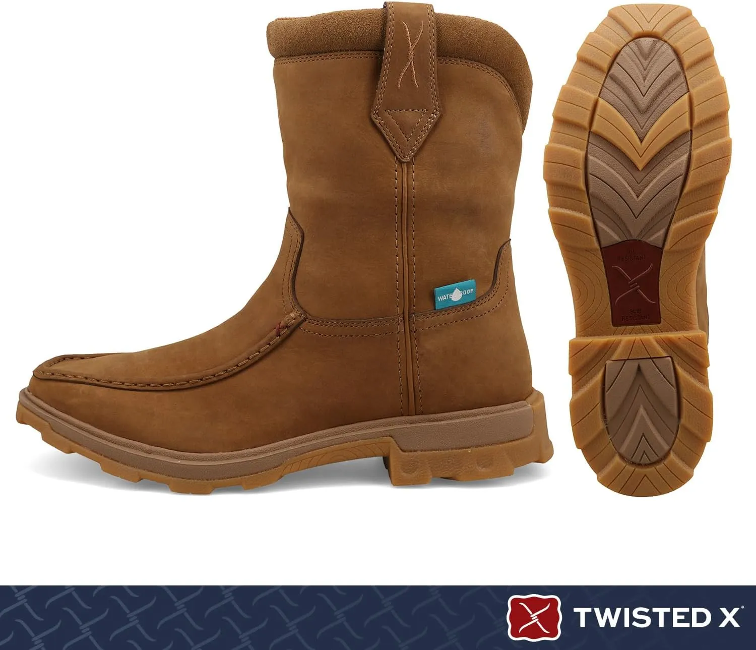 Twisted X Men's 9" UltraLite X Work Boot, Moc Toe with UltraLite X