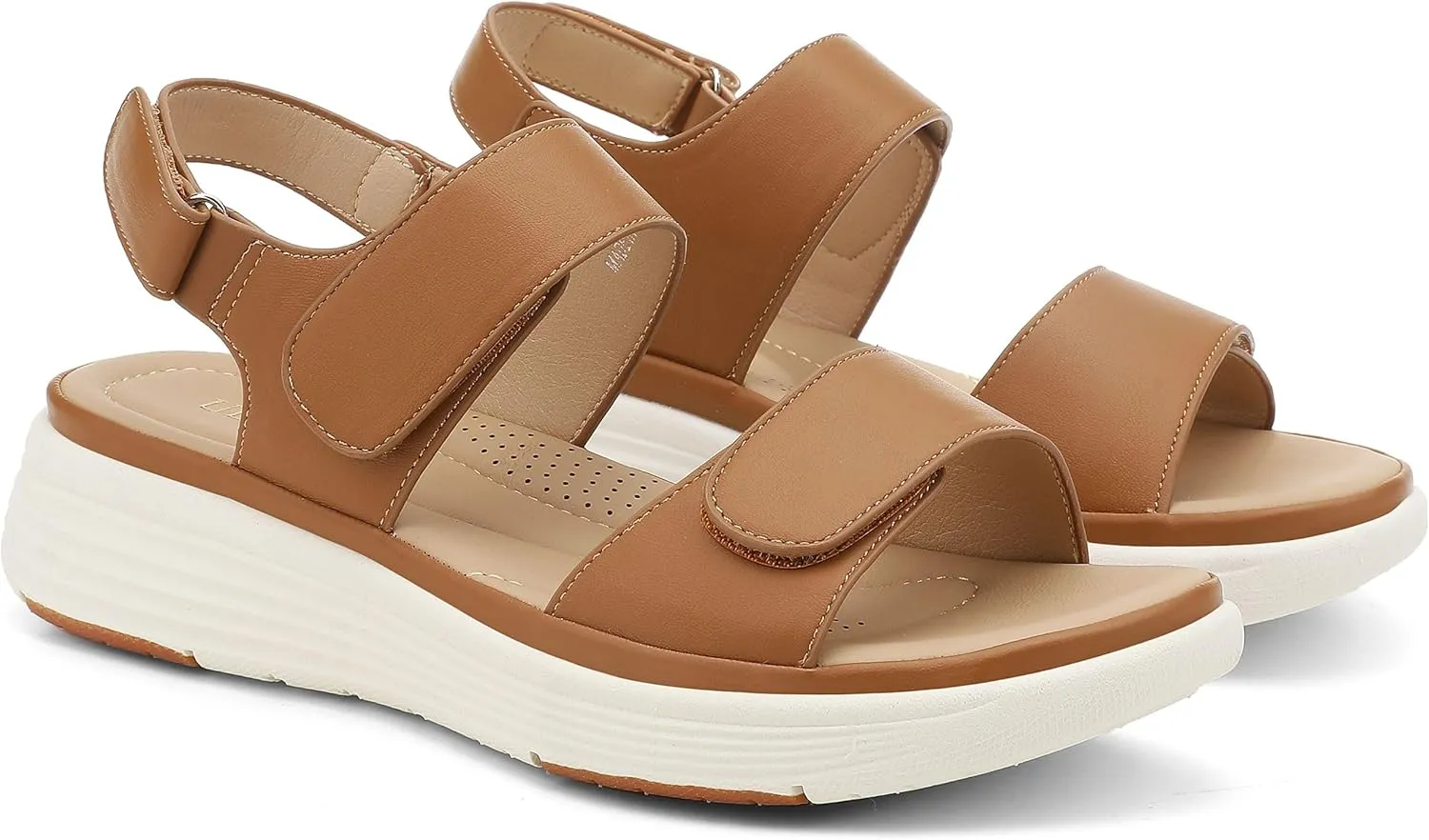 UBFEN Womens Platform Sandals Wedge Walking Comfortable Casual Adjustable Strap Lightweight Open Toe