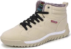Unisex Winter Snow Boots, Waterproof Anti-Slip Fur Lined Warm Hiking Sneakers Shoes, Outdoor Trekking Backpacking Camping Footwear