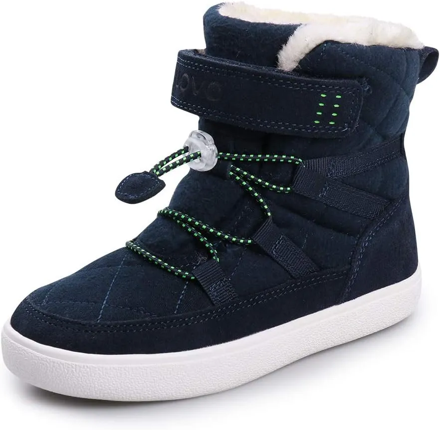 UOVO Boys Snow Boots Winter Waterproof Slip Resistant Fur Lined Outdoor Shoes(Little Kid/Big Kid)