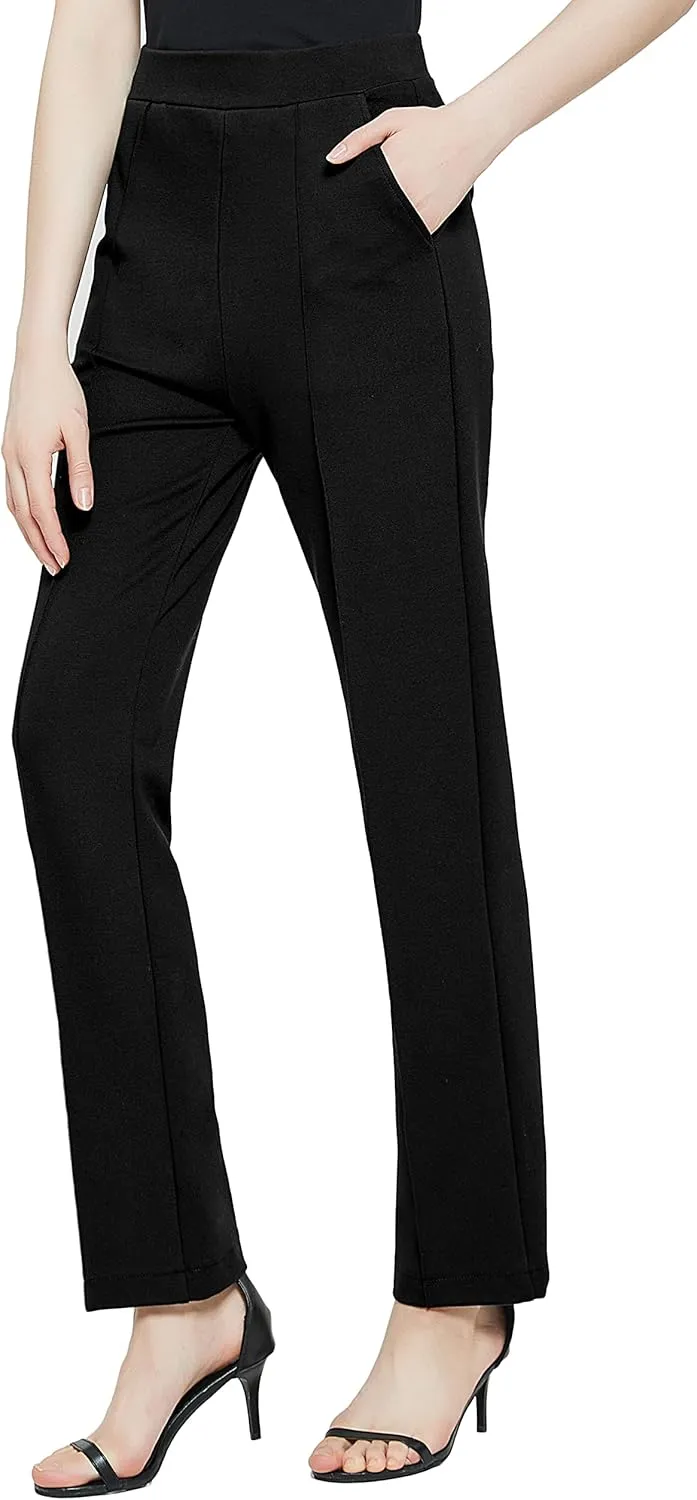Urban CoCo Women's Yoga Dress Pants Stretchy Casual Slacks Straight Leg Work Pants with Pockets
