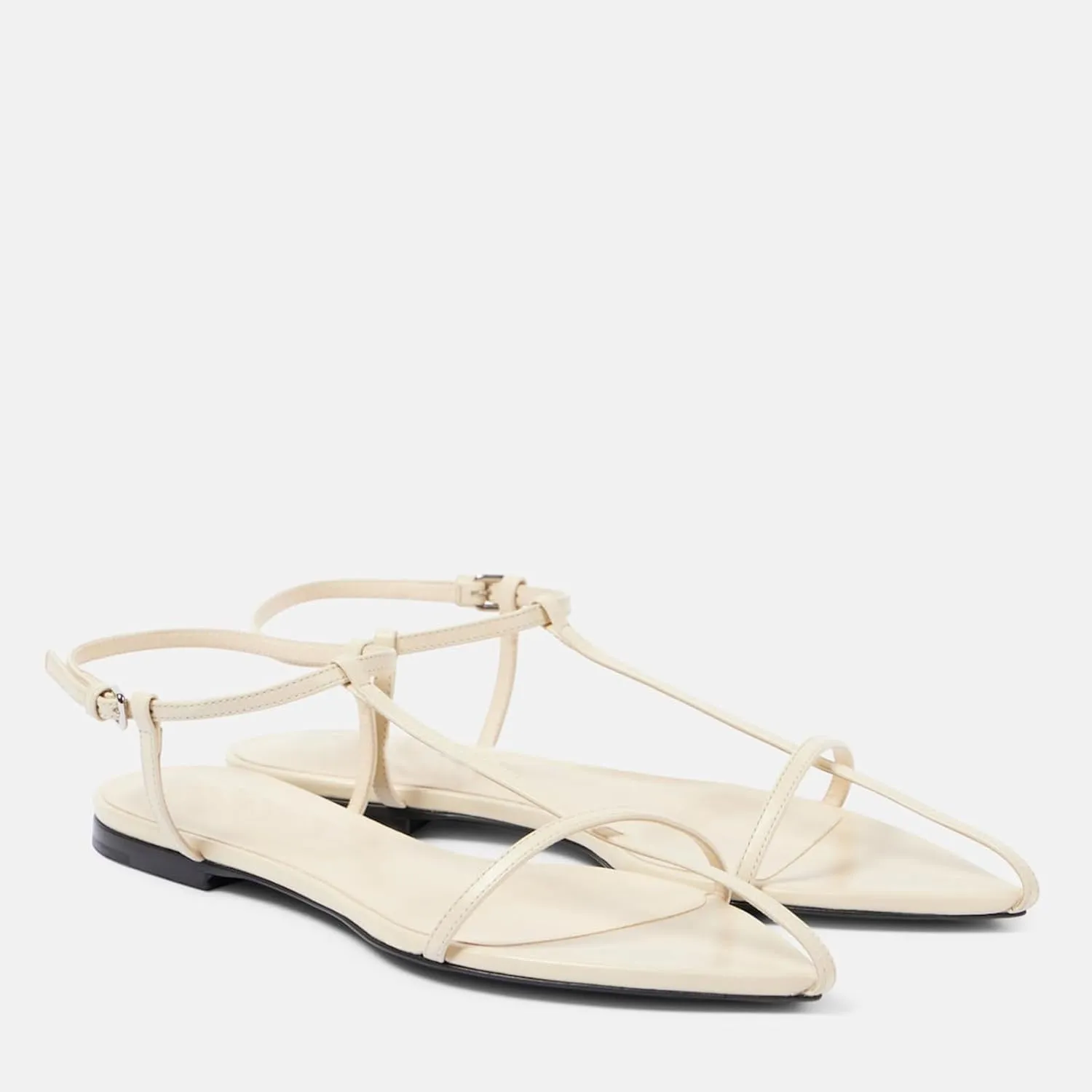 Vertundy Women's Flat Sandals Pointed Open Toe Slip On Outdoor Slippers Strappy Buckle Fashion Shoes