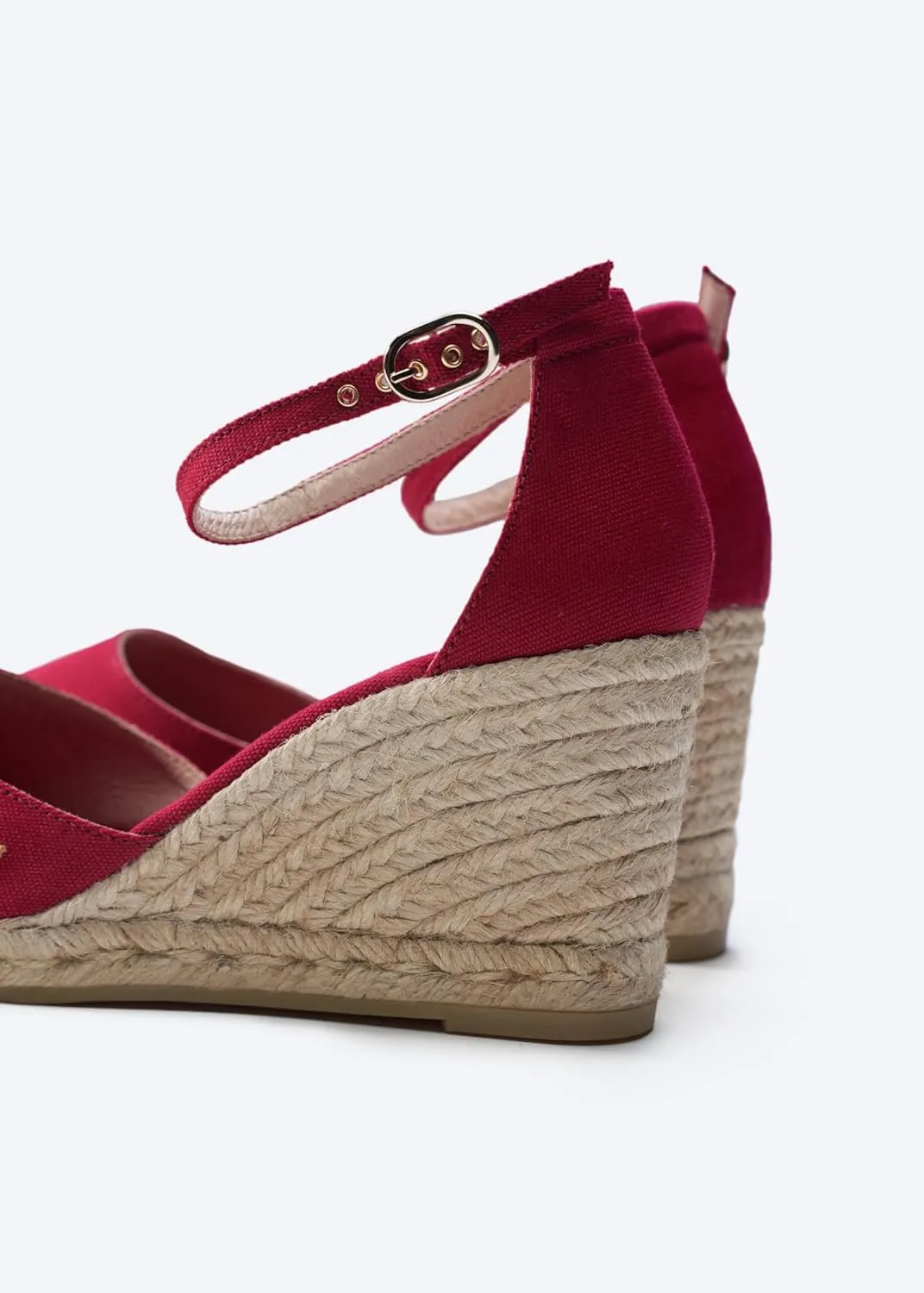 Viscata Estartit Espadrille Canvas Wedges Spain Handmade 3 ½” Heel Women's Sandals with Breathable Organic Cotton Canvas and 100% Natural Jute Midsole for all Occasions: Casual, Work, Party