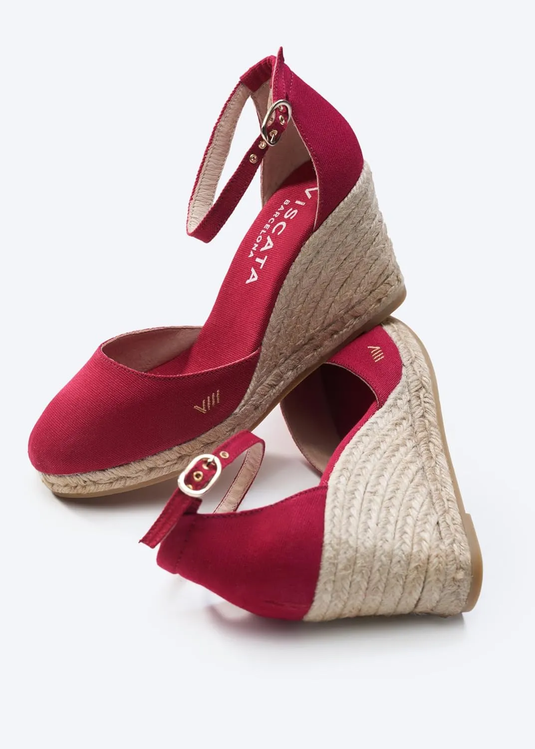 Viscata Estartit Espadrille Canvas Wedges Spain Handmade 3 ½” Heel Women's Sandals with Breathable Organic Cotton Canvas and 100% Natural Jute Midsole for all Occasions: Casual, Work, Party