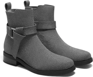 VIVAIA Cailyn Women's Ankle Boots Knight Women's Boots Square Toe Peplum Wide Toe Waterproof Boots