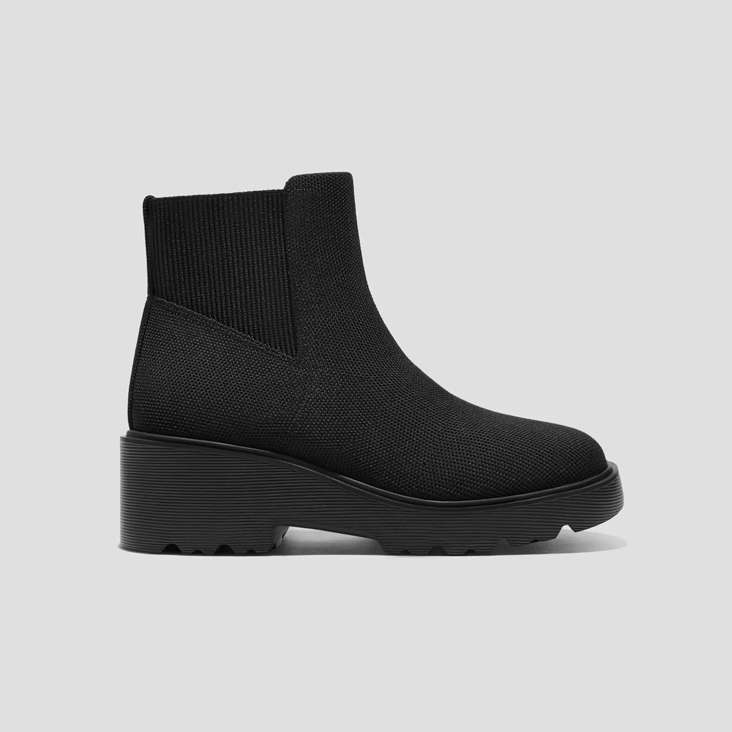 VIVAIA Everly Women's Water-repellent Chunky Wedge Boots silp on Round-Toe Booties 6cm/2.36" heel height Booties Anti-Slip Outsole Platform Chunky Wedge Boots lady dress jeans Winter Fall boots