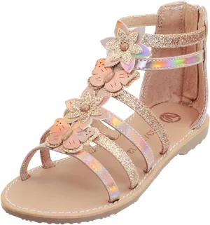 Vonair Girls Gladiator Sandals Cute Open Toe Breathable Summer Shoes with Rubber Sole (Toddler/Little Kid/Big Kid)