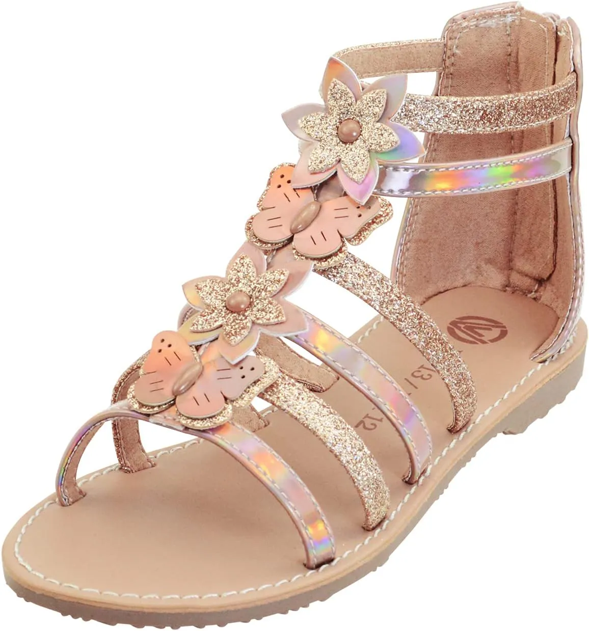 Vonair Girls Gladiator Sandals Cute Open Toe Breathable Summer Shoes with Rubber Sole (Toddler/Little Kid/Big Kid)