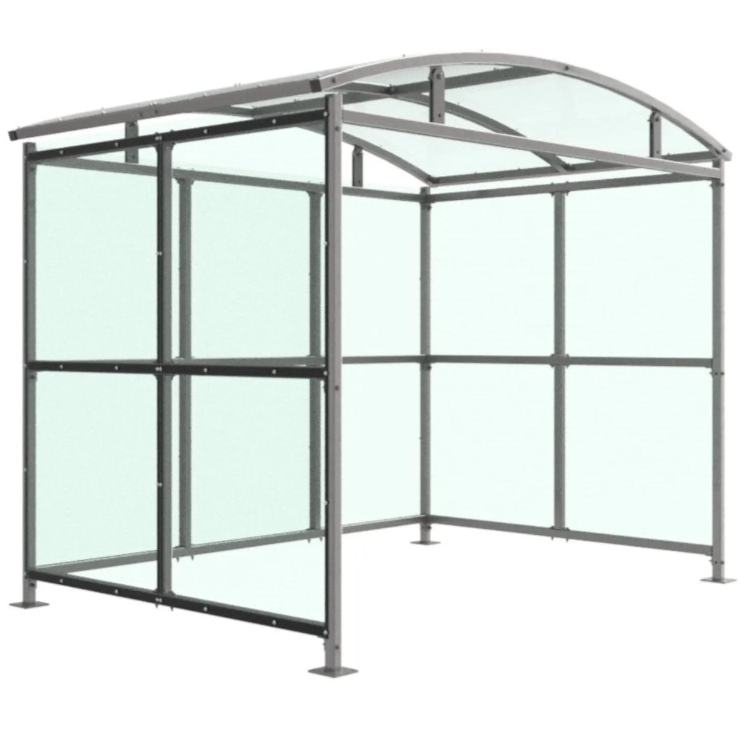 Watford Trolley Shelter with Clear PETG Cladding 1m - 5m Extension Bays
