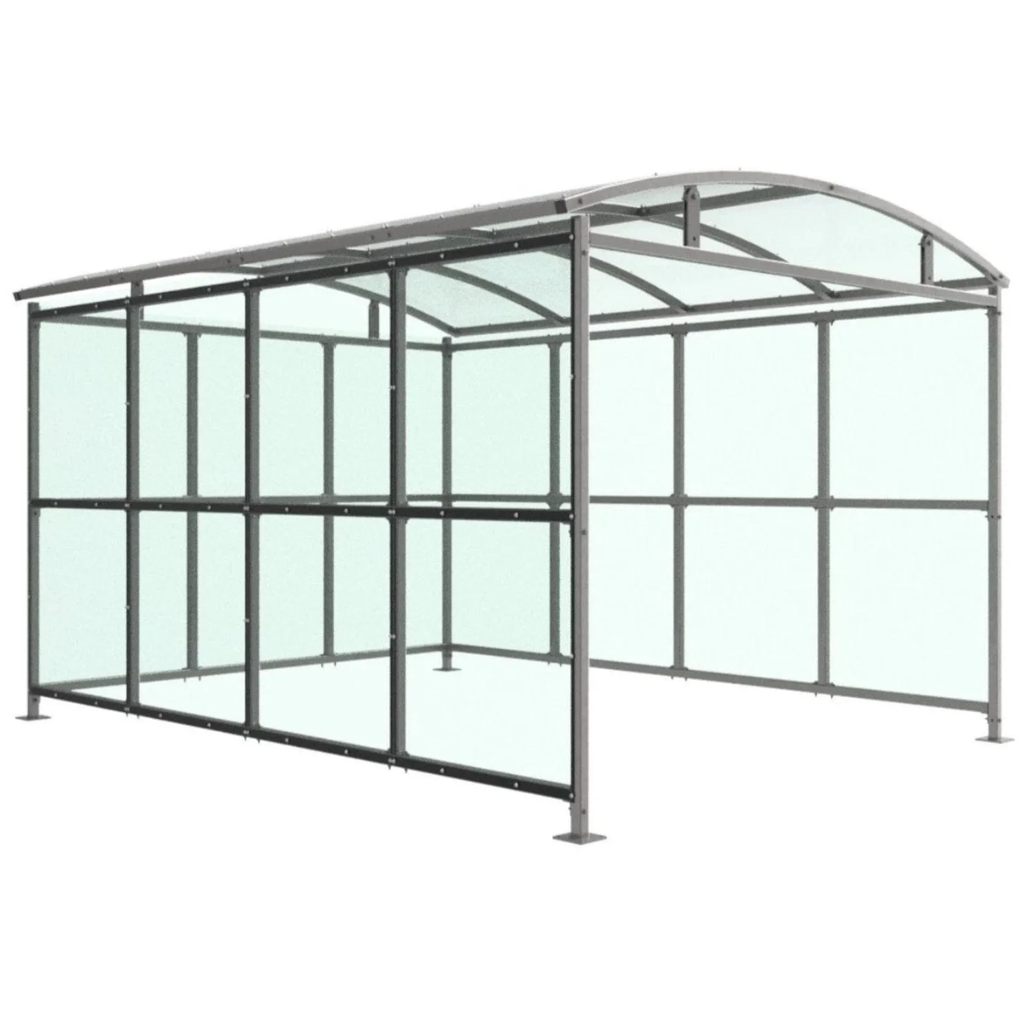 Watford Trolley Shelter with Clear PETG Cladding 1m - 5m
