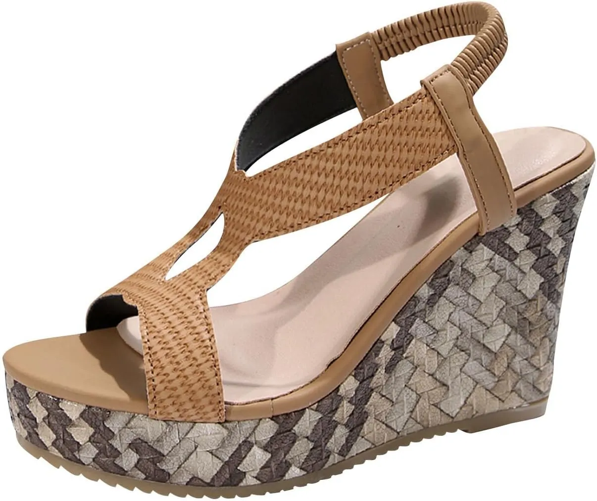 Wedge Sandals for Women Dressy 2025 Orthopedic Wedge Open Toe Ankle Strap Platform Sandals High Wedges Slip on Sandal Boho Beach Shoes Wedding Party Dress Shoes Low Heel Sandal 2025