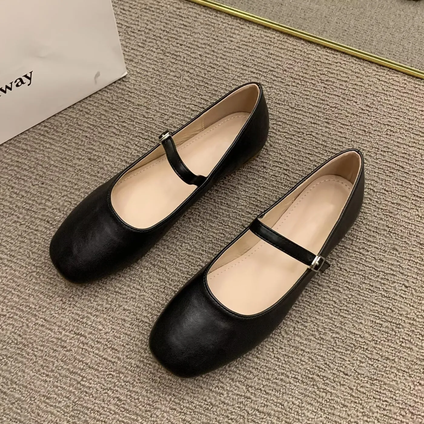 WENJIAZHIZHI Women's Round Toe Mary Janes Cute Bow Ballet Flats Elegant Low-Heel Girls Dress Shoes Wedding Slip-ons