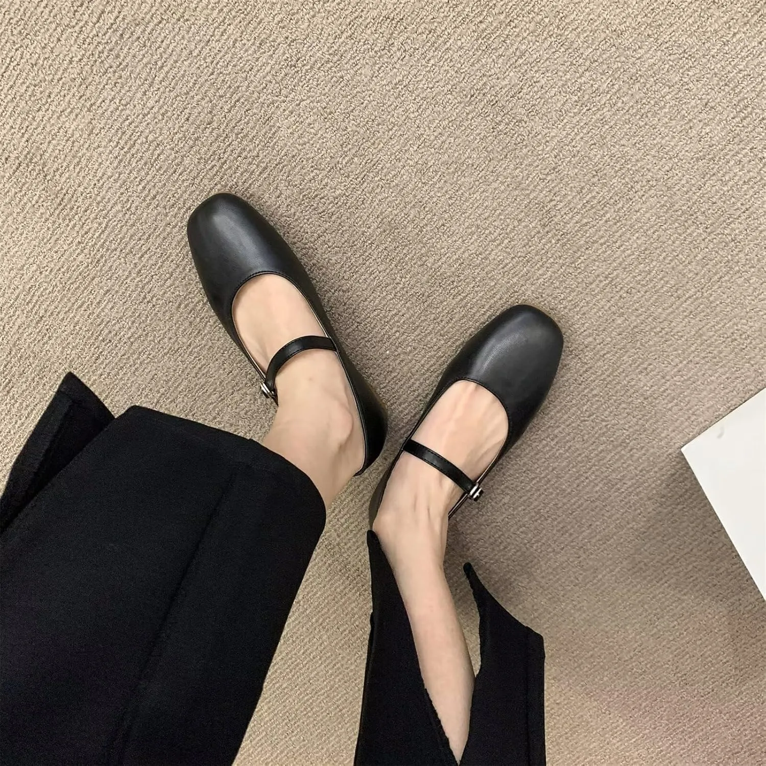 WENJIAZHIZHI Women's Round Toe Mary Janes Cute Bow Ballet Flats Elegant Low-Heel Girls Dress Shoes Wedding Slip-ons