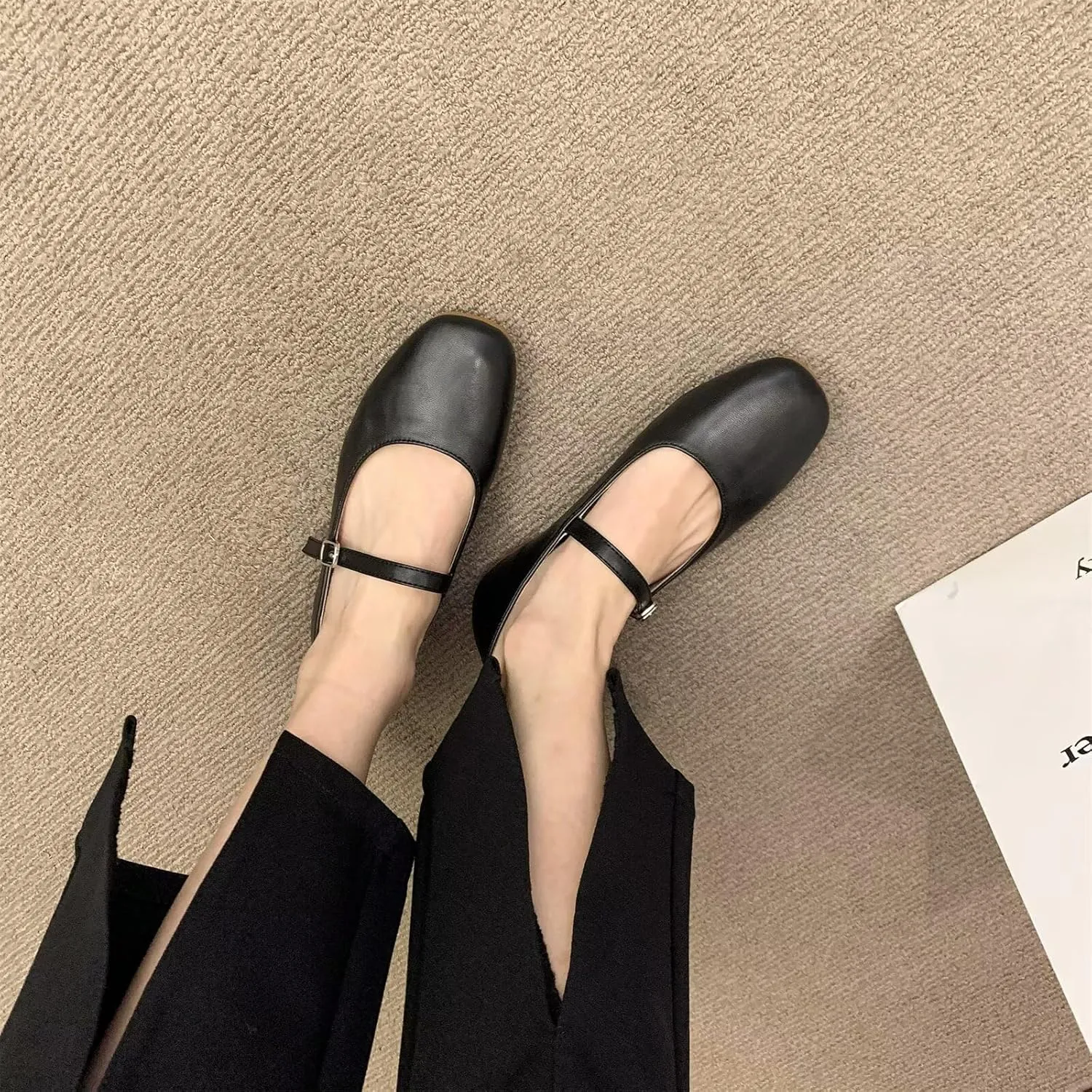 WENJIAZHIZHI Women's Round Toe Mary Janes Cute Bow Ballet Flats Elegant Low-Heel Girls Dress Shoes Wedding Slip-ons