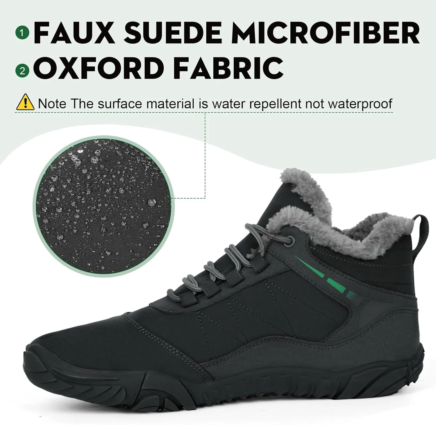 Winter Barefoot Shoes Snow Boots Women Men, Winter Warm Casual Snow Cold Boot Hiking Barefoot Womens Mens, Wide Toe Box Ankle Boot Five Finger Zero Drop Snow Booties Hike Shoes