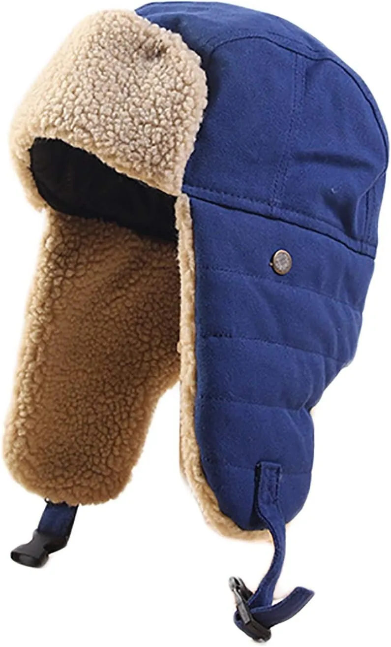 Winter Hats, Hat Trooper Trapper Hat Faux Fur Aviator Hat Keep Warm Winter Pilot Cap for Ski