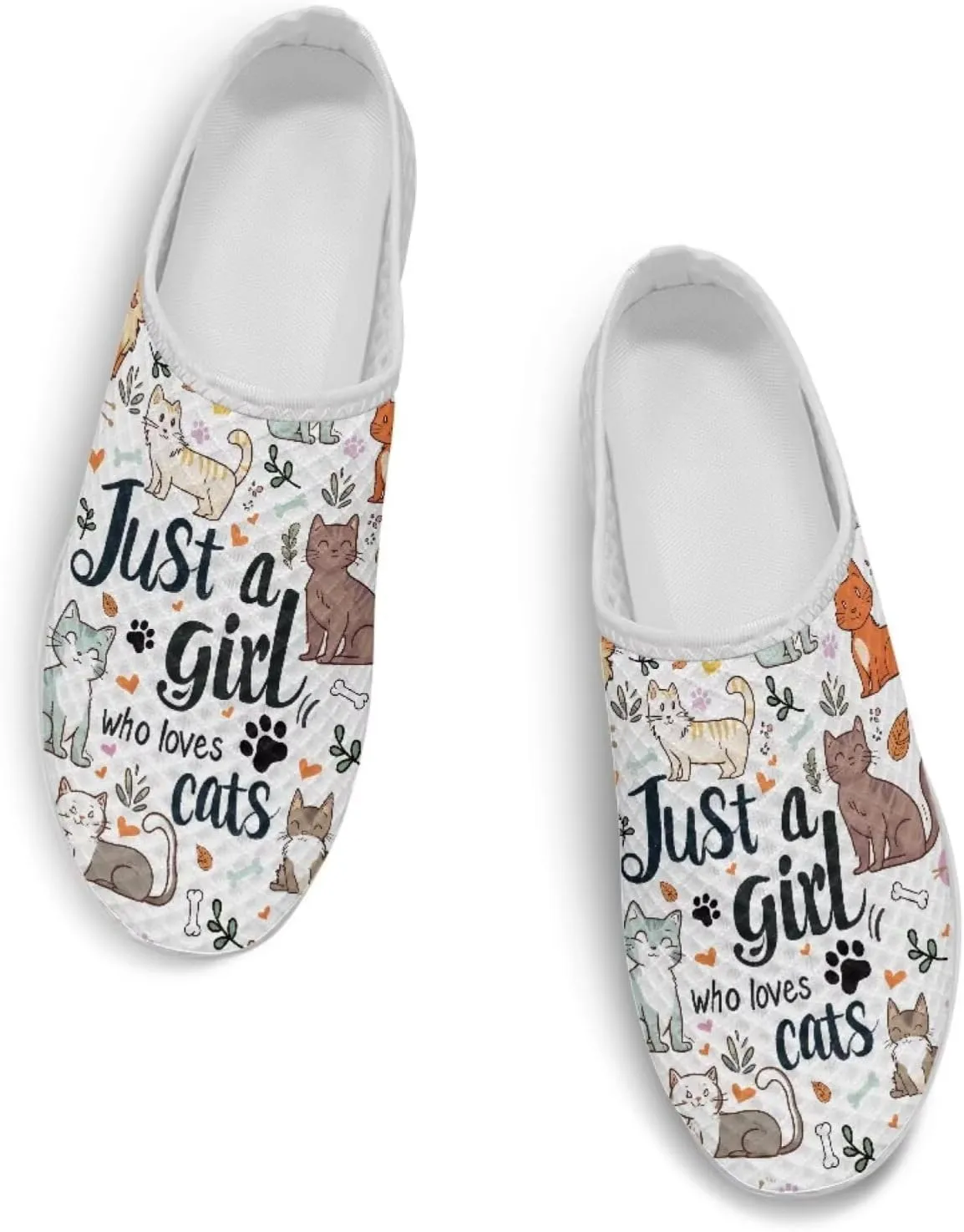 Women Garden Shoes Cute Animals Print Waterproof Mesh Loafers Classic Tennis Sneakers Breathable Loafers