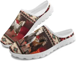Women Garden Shoes Cute Animals Print Waterproof Mesh Loafers Classic Tennis Sneakers Breathable Loafers