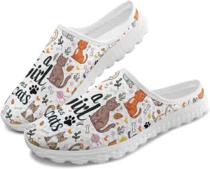 Women Garden Shoes Cute Animals Print Waterproof Mesh Loafers Classic Tennis Sneakers Breathable Loafers