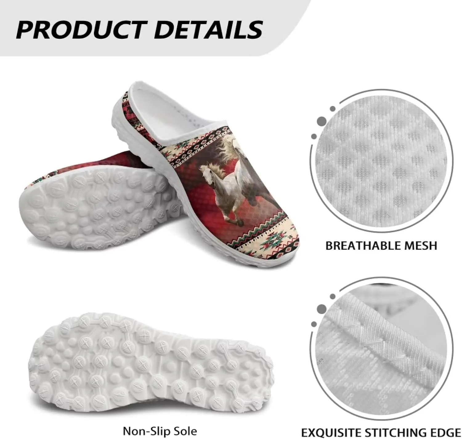 Women Garden Shoes Cute Animals Print Waterproof Mesh Loafers Classic Tennis Sneakers Breathable Loafers