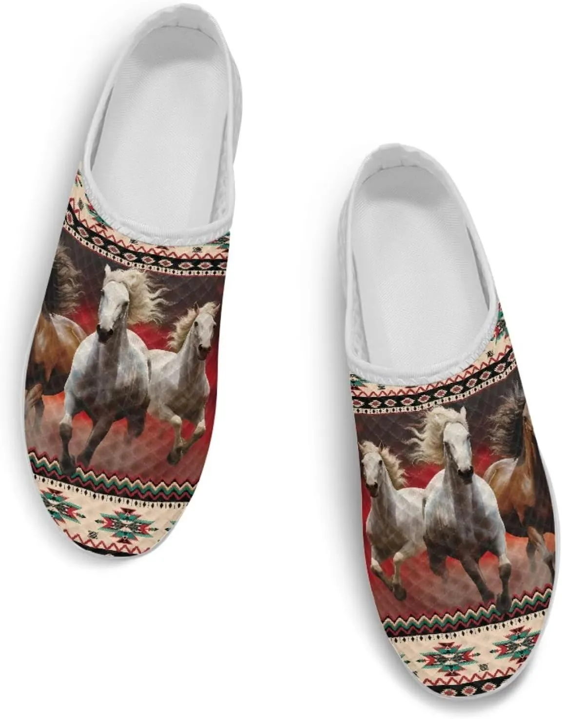Women Garden Shoes Cute Animals Print Waterproof Mesh Loafers Classic Tennis Sneakers Breathable Loafers