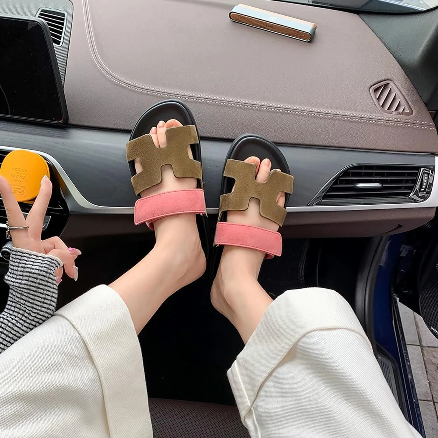 Women Sandals Summer Flat Sandal Comfy Adjustable Strap Sandals Fashion Mules Slip On Casual Sandals for Women