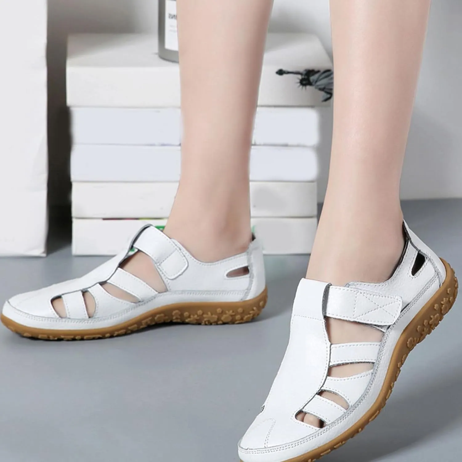 Women's Boho Gladiator Wedge Sandals 2025 Adjustable Ankle Strap Hook and Loop Closure Cushioned Leather Insole Non-Slip Sole for Summer Beach Vacations Outdoor Adventures Casual Shoes 2025