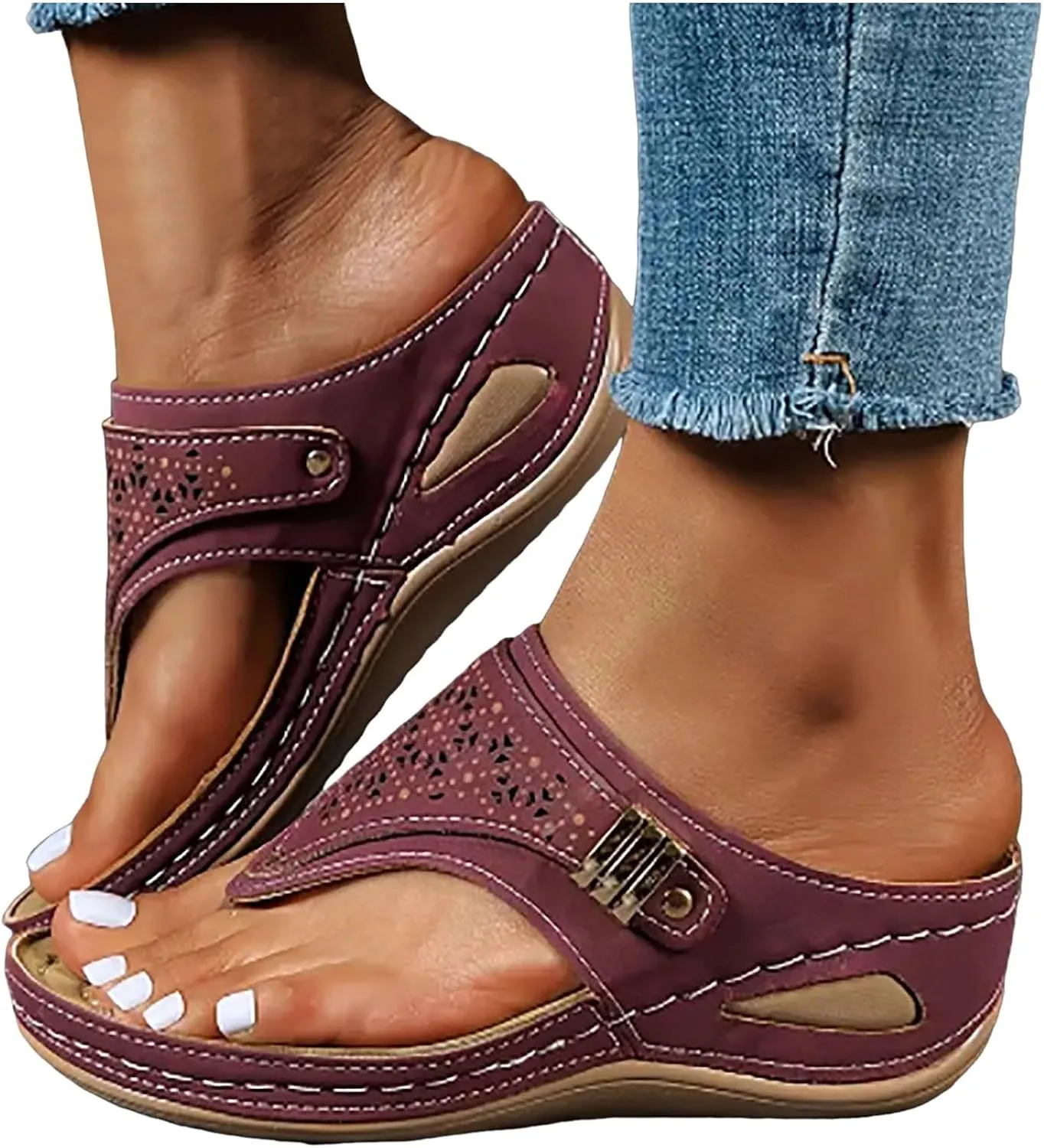 Women's Breathable Mesh Sports Sandals,Mesh Comfort Durable Non Slip Sole Casual Versatile Open Toe Beach Slides with Low Platform Heel Casual Beach Slides for Summer Comfort