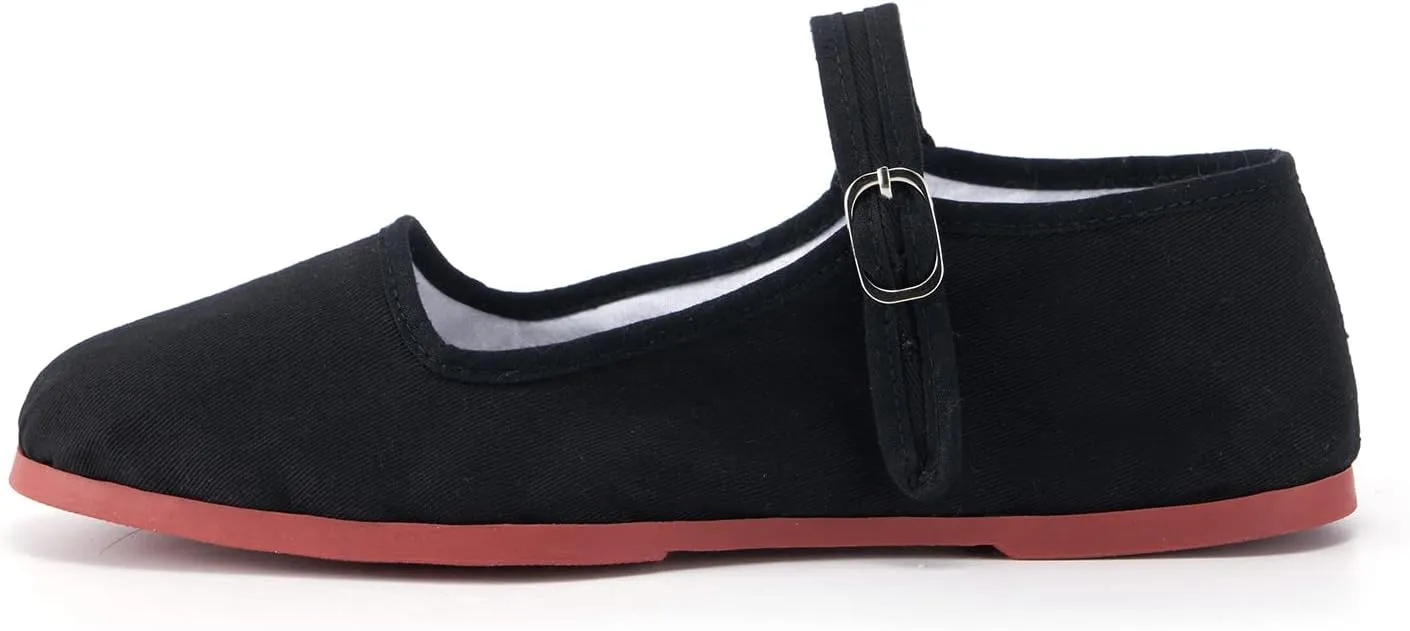 Womens Classic China Flats, Casual China Doll Shoes, Cotton Mary Janes, Chinese Tai Chi Shoes