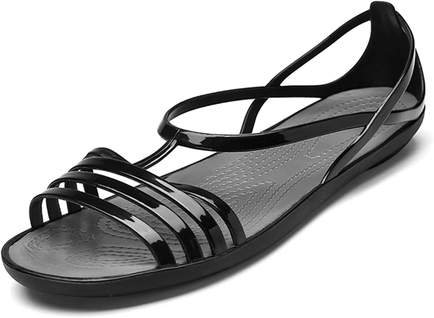 Women's Colorful Neon Jelly Flat Sandals,Summer Open Toe T-strap Rainbow Slip On Soft Sole Walking Beach Casual Loose Flat Low Heel Jellies Sandals