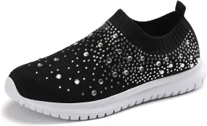 Women's Crystal Breathable Orthopedic Slip On Walking Shoes, Fashion Sneakers for Women, Orthopedic Shoes for Women