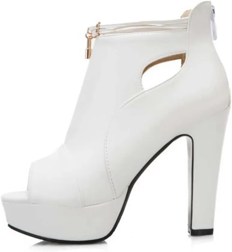 Women's Peep-Toe Sandals Platform High Heels Summer Booties
