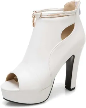 Women's Peep-Toe Sandals Platform High Heels Summer Booties