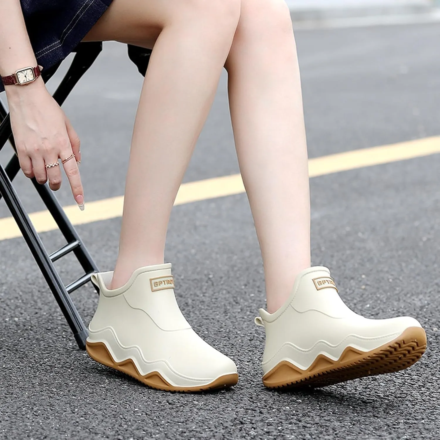 Womens Rain Boots Wide Width Mens Grounded Footwear Women's Black Booties Heels Barefoot Shoes Mens Rain Boots Slip On Non-Slip Rubber Waterproof Mens Boots Casual