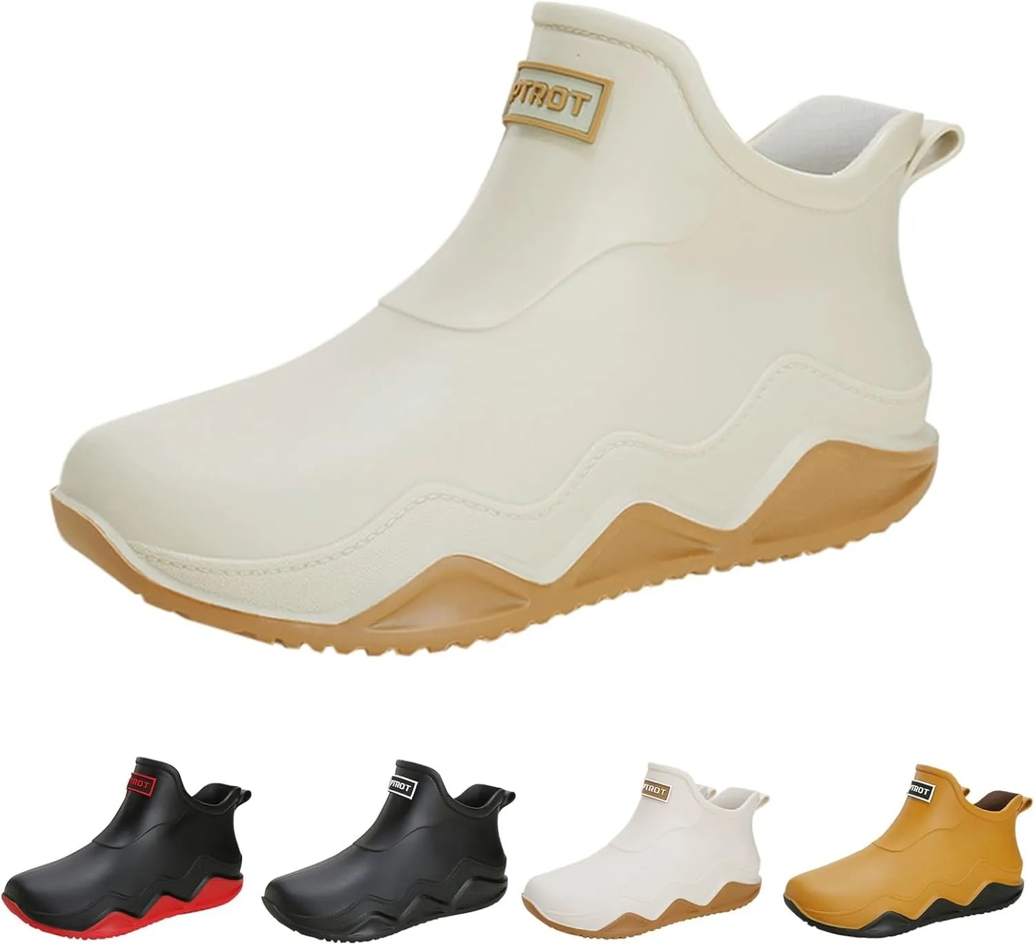 Womens Rain Boots Wide Width Mens Grounded Footwear Women's Black Booties Heels Barefoot Shoes Mens Rain Boots Slip On Non-Slip Rubber Waterproof Mens Boots Casual