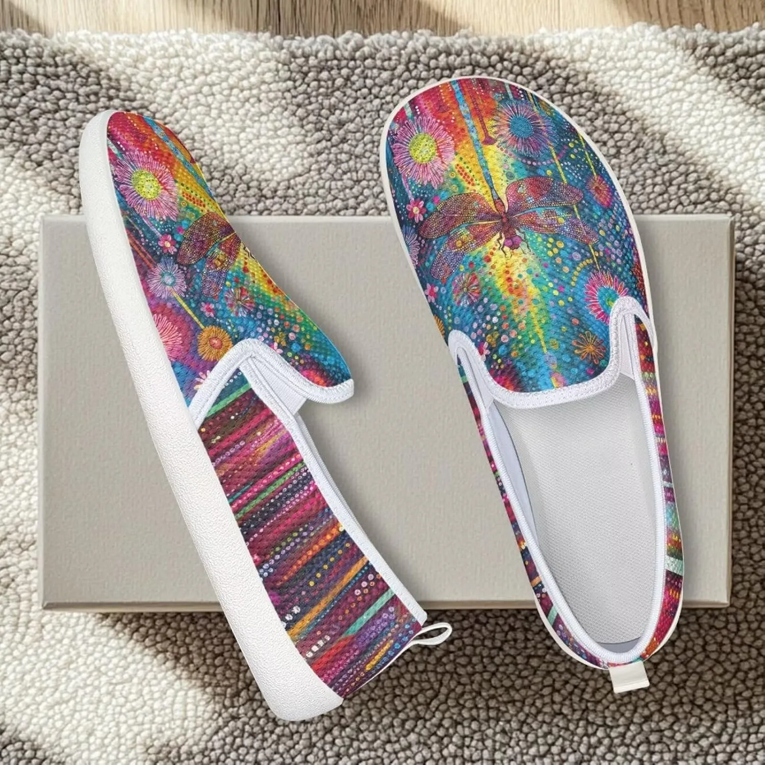 Women's Slip On Flat Fashion Comfortable Dressy Loafer Shoes Round Toe Lightweight Shoes for Office Work Daily Wear Gifts for Wife Mom Sister US Size 6-11