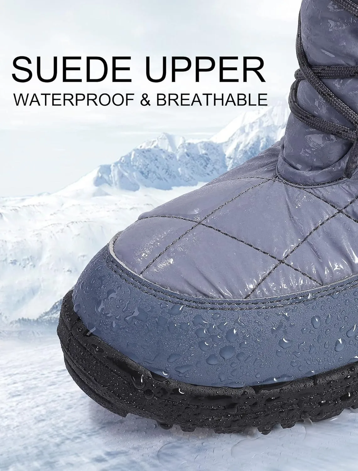 Women's Snow Boots, Women Waterproof Mid Calf, Anti-slip Outdoor Warm Duck Boot for Winter