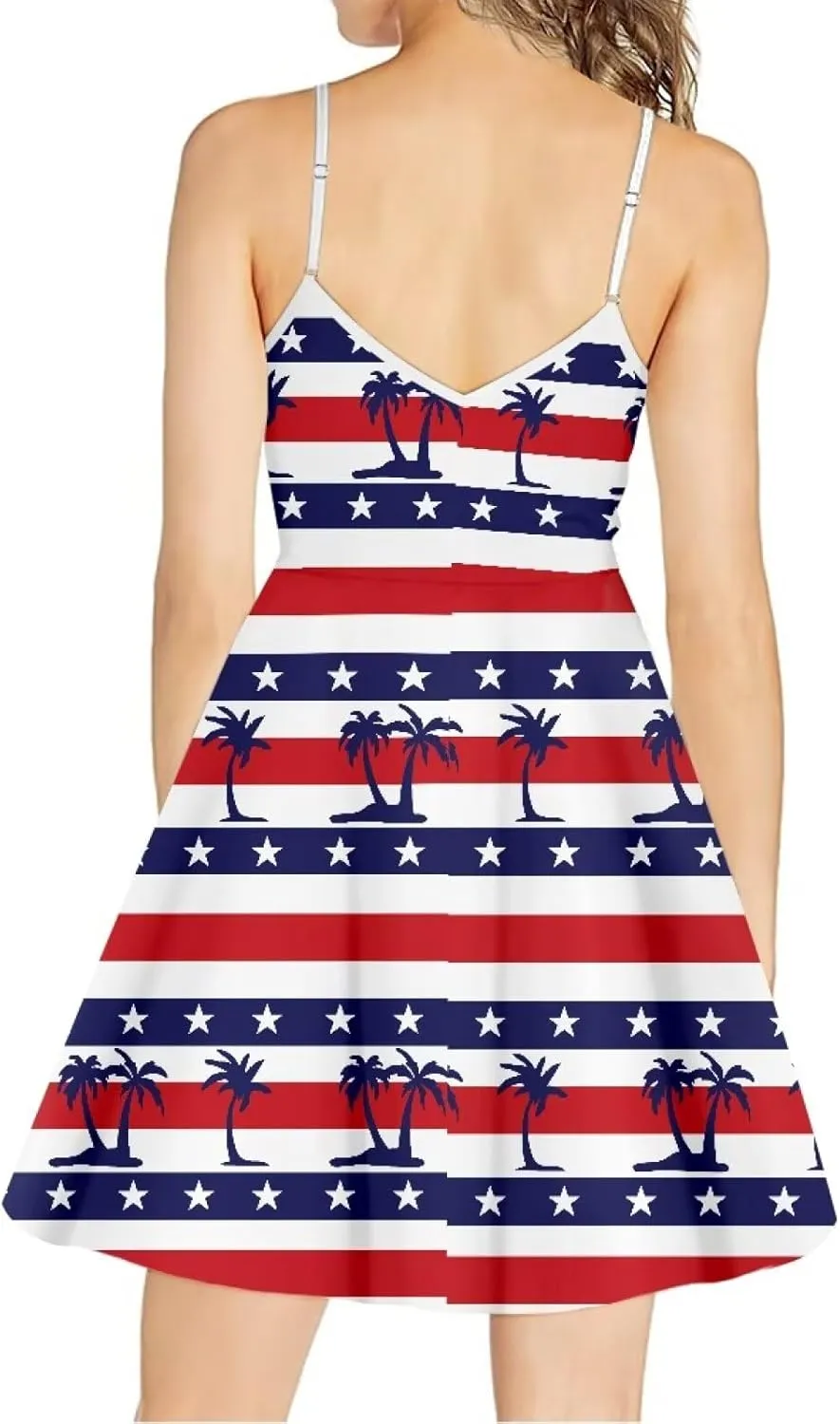 Womens Summer Casual Swing Tank Dresses, Beachwear Sleeveless Dresses for Girls