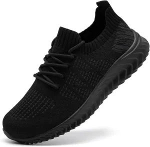 Womens Walking Shoes Slip On Casual Tennis Running Sport Workout Athletic Gym Sneakers Lightweight Breathable Non Slip Training Trainers