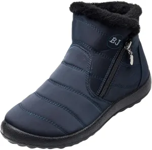 Women's Winter Snow Ankle Boots Fur Lined Waterproof Outdoor Slip On Booties Sneakers Anti-Slip Lightweight Ankle Bootie