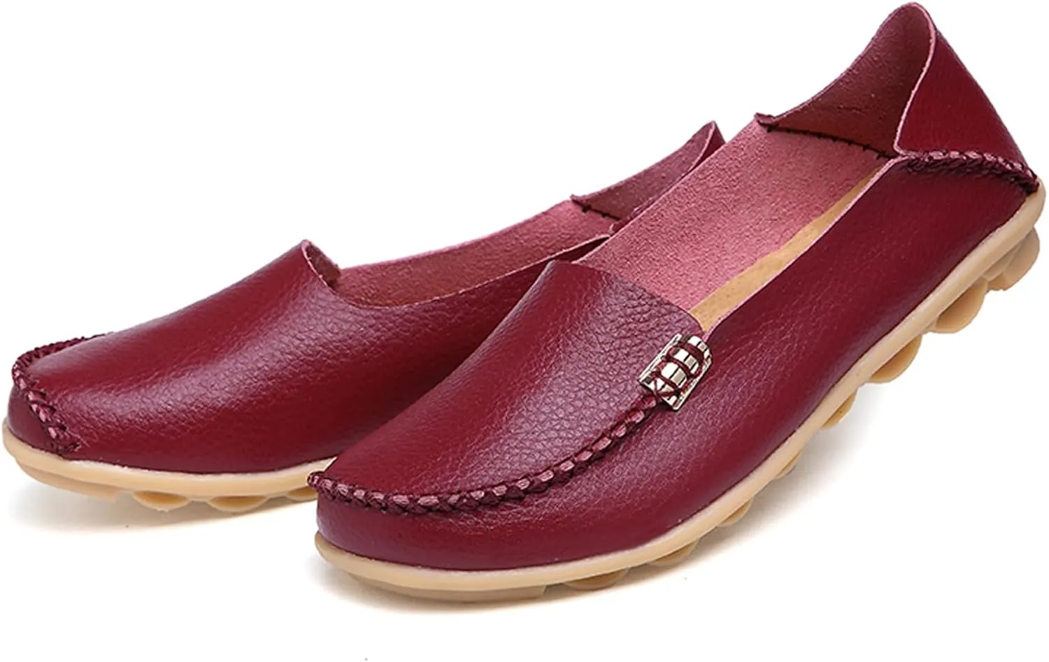 WUIWUIYU Women's Comfortable Loafers Casual Round Toe Moccasins Driving Flats Soft Walking Shoes Women Slip Ons