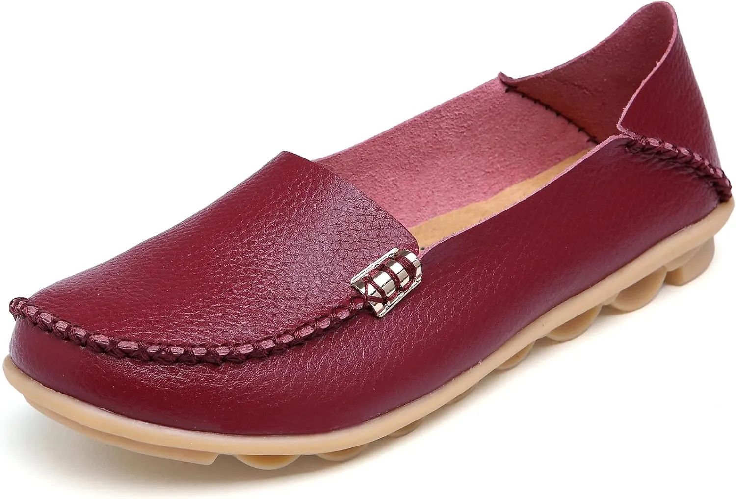WUIWUIYU Women's Comfortable Loafers Casual Round Toe Moccasins Driving Flats Soft Walking Shoes Women Slip Ons