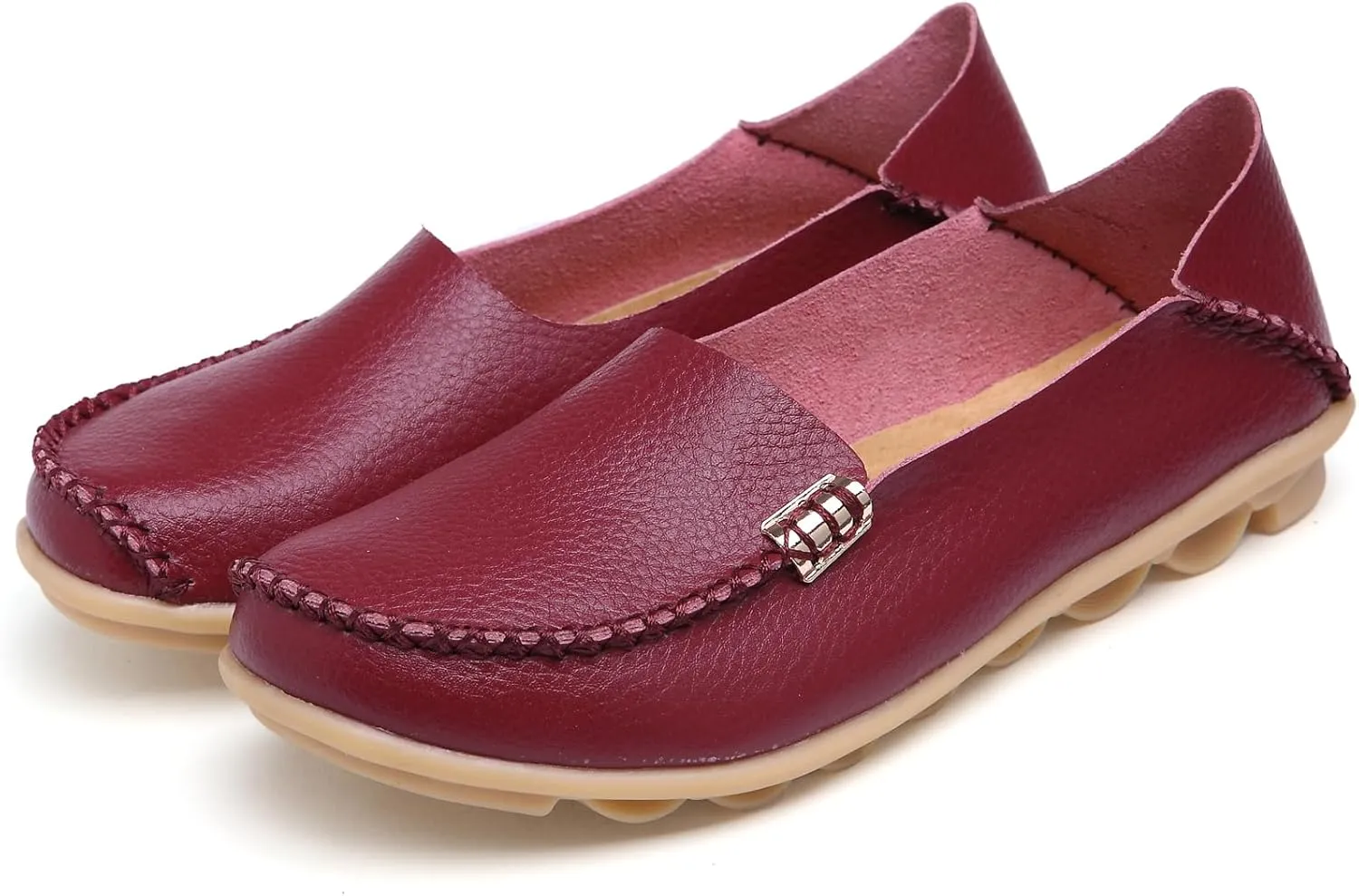 WUIWUIYU Women's Comfortable Loafers Casual Round Toe Moccasins Driving Flats Soft Walking Shoes Women Slip Ons