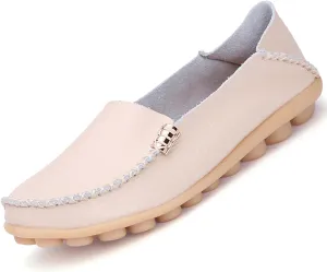 WUIWUIYU Women's Comfortable Loafers Casual Round Toe Moccasins Driving Flats Soft Walking Shoes Women Slip Ons