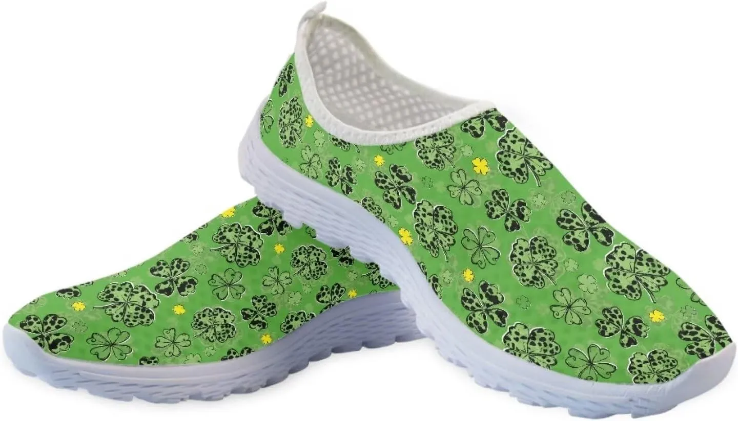 Xpyiqun St Patricks Day Sport Sneakers Walking Slip On Shoes Women Road Running Loafers Size 5.5-11.5